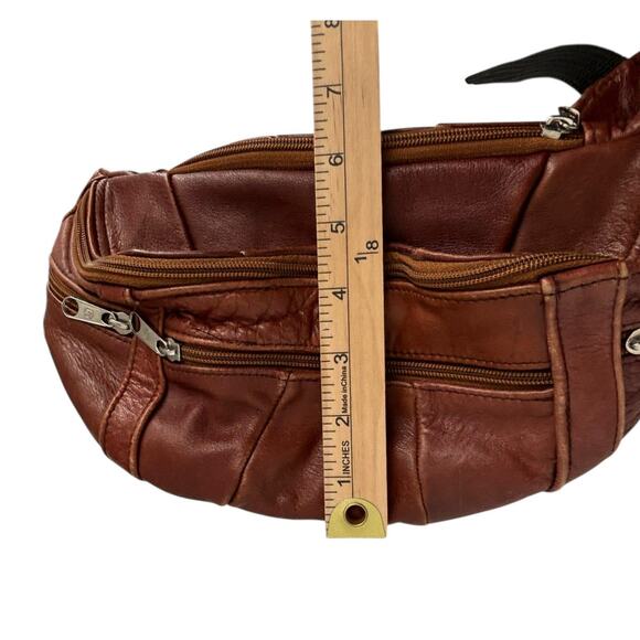 Vintage Leather Waist Pack Sling Brown Woodstock Travel Boho Hippie - Picture 9 of 16
